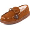 Minnetonka Men's Pile Lined Hardsole Slipper, Brown, 10.5 M US