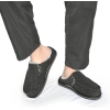 ONCAI Mens Slippers with Orthotic Arch Support,Cotton-Blend High-Density Memory Foam Plantar Fasciitis House Slippers Warm Stripe Faux Fur Clogs Slip-on Indoor Outdoor Rubber Sole Black Size 10
