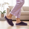 VeraCosy Women's Two-Tone Slippers Soft Comfy Knit Memory Foam Non-slip Indoor Outdoor House Shoes Evening Lilac, 7-8 US