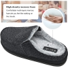 ONCAI Mens Slippers with Orthotic Arch Support,Cotton-Blend High-Density Memory Foam Plantar Fasciitis House Slippers Warm Stripe Faux Fur Clogs Slip-on Indoor Outdoor Rubber Sole Black Size 10