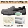 HomeTop Men's Knit Moccasin Slippers House Shoes (11 D(M) US, Dark Gray)