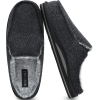ONCAI Mens Slippers with Orthotic Arch Support,Cotton-Blend High-Density Memory Foam Plantar Fasciitis House Slippers Warm Stripe Faux Fur Clogs Slip-on Indoor Outdoor Rubber Sole Black Size 10