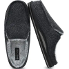ONCAI Mens Slippers with Orthotic Arch Support,Cotton-Blend High-Density Memory Foam Plantar Fasciitis House Slippers Warm Stripe Faux Fur Clogs Slip-on Indoor Outdoor Rubber Sole Black Size 10