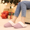Evshine Women's Chenille Knit Fuzzy Slippers Memory Foam Warm House Shoes