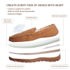 shoeslocker Moccasins for Men House Slippers Indoor Outdoor Plush Mens Bedroom Shoes with Hard Sole Beige 10 M US