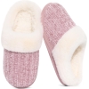 Evshine Women's Chenille Knit Fuzzy Slippers Memory Foam Warm House Shoes