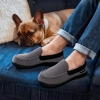 HomeTop Men's Knit Moccasin Slippers House Shoes (11 D(M) US, Dark Gray)