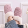 Evshine Women's Chenille Knit Fuzzy Slippers Memory Foam Warm House Shoes