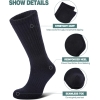 LANLEO Merino Wool Hiking Socks for Women Men Thermal Winter Warm Thick Cushion Moisture Wicking Crew Work Boot Socks 5 Pairs Solid Color A,Medium