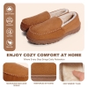 shoeslocker Moccasins for Men House Slippers Indoor Outdoor Plush Mens Bedroom Shoes with Hard Sole Beige 10 M US
