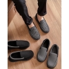 HomeTop Men's Knit Moccasin Slippers House Shoes (11 D(M) US, Dark Gray)