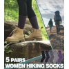 LANLEO Merino Wool Hiking Socks for Women Men Thermal Winter Warm Thick Cushion Moisture Wicking Crew Work Boot Socks 5 Pairs Solid Color A,Medium