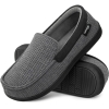 HomeTop Men's Knit Moccasin Slippers House Shoes (11 D(M) US, Dark Gray)