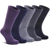LANLEO Merino Wool Hiking Socks for Women Men Thermal Winter Warm Thick Cushion Moisture Wicking Crew Work Boot Socks 5 Pairs Solid Color A,Medium