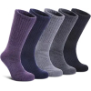 LANLEO Merino Wool Hiking Socks for Women Men Thermal Winter Warm Thick Cushion Moisture Wicking Crew Work Boot Socks 5 Pairs Solid Color A,Medium