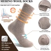 MOGGEI Womens Merino Wool Socks for Hiking Winter Warm Thick Thermal Crew Cozy Cabin Ladies Gift Comfy Boot Work Socks 5 Pairs(Beige/Light Coffee/Grey/Dark Grey/Black,M)