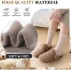 MOGGEI Womens Merino Wool Socks for Hiking Winter Warm Thick Thermal Crew Cozy Cabin Ladies Gift Comfy Boot Work Socks 5 Pairs(Beige/Light Coffee/Grey/Dark Grey/Black,M)